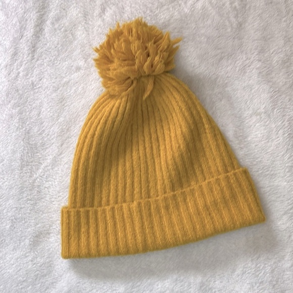 Uniqlo Accessories - Uniqlo Unisex One Size Pom Pom Beanie In Mustard Yellow